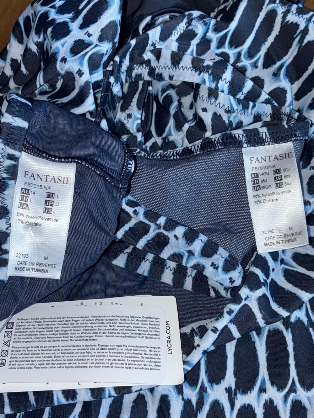 Fantasie Navy and Light Blue Patterned Underwire Bikini Set - Picture 3 of 3